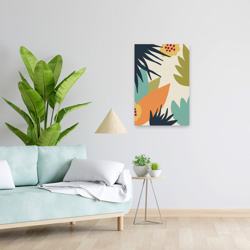 Botanical 2 Abstract Bold Colourful Nature Tropical Wall Art, 24" H x 16" W