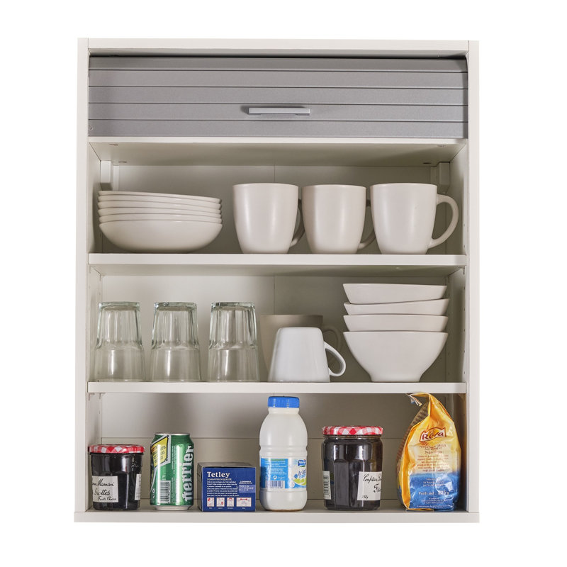 Atai 72 cm H Kitchen Pantry, White/Aluminum