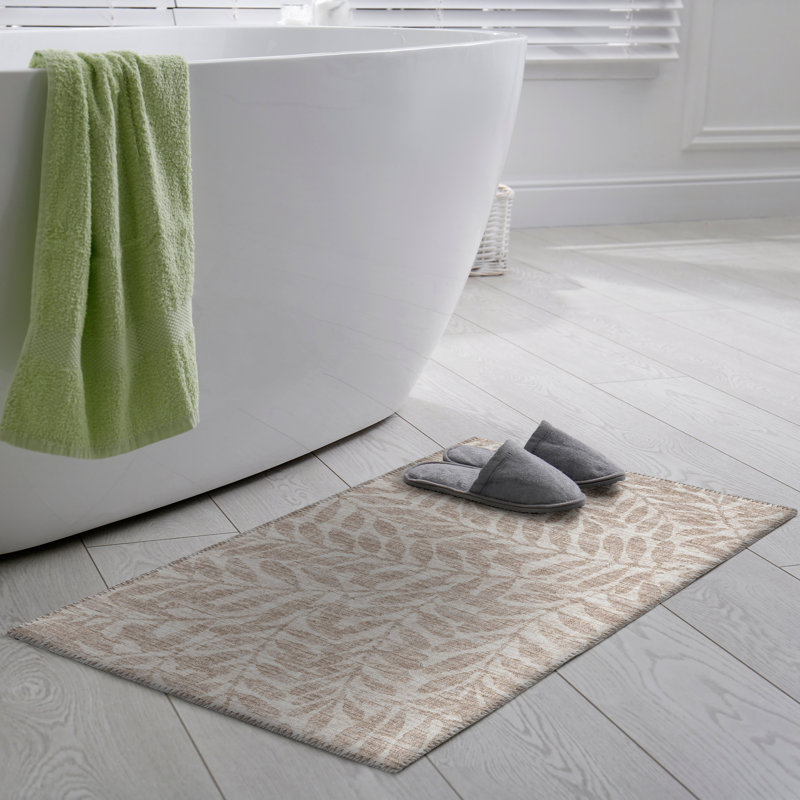 Tapis beige tissé à la machine Emmly, Rectangle 3 pi x 5 pi