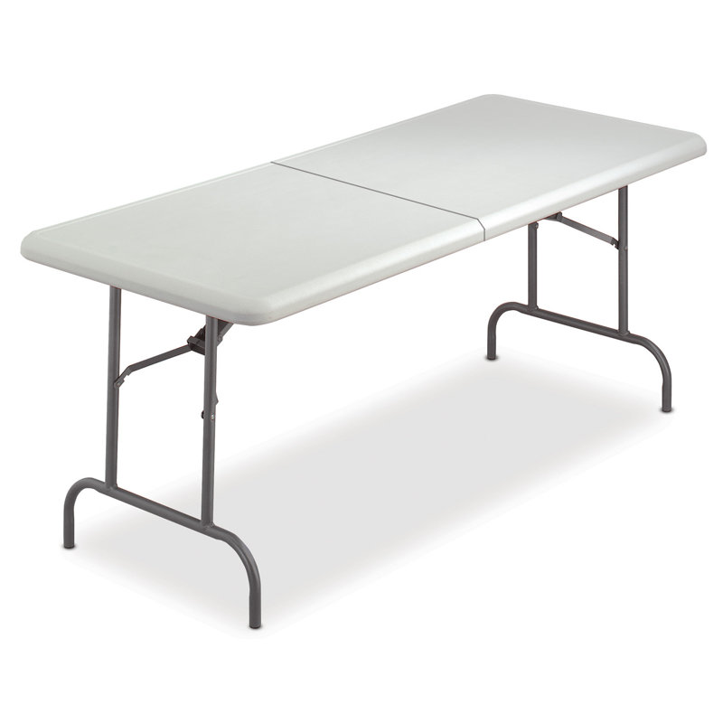 IndestrucTableTOO Rectangular Folding Table, Platinum, 29" H x 72" L x 30" W