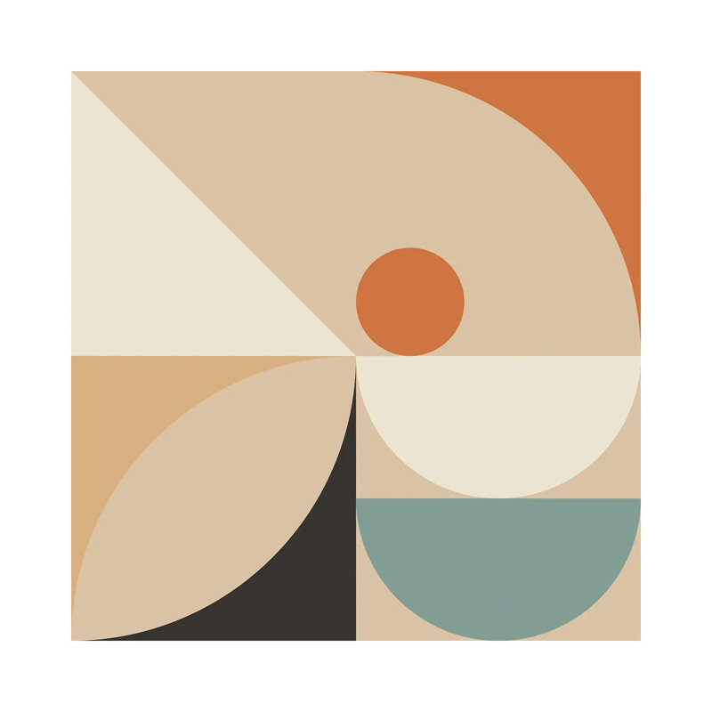 Mid Century VIIIB - Print on Canvas, 30.48 cm H x 30.48 cm W, Wrapped Canvas