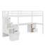 Structure de lit simple de taille mezzanine avec bureau intégré et double tiroir-786550394