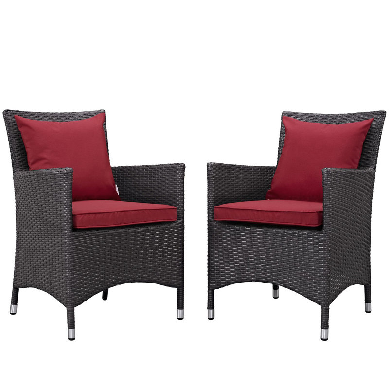 Ensemble repas d'extérieur Modway Gather, Rouge