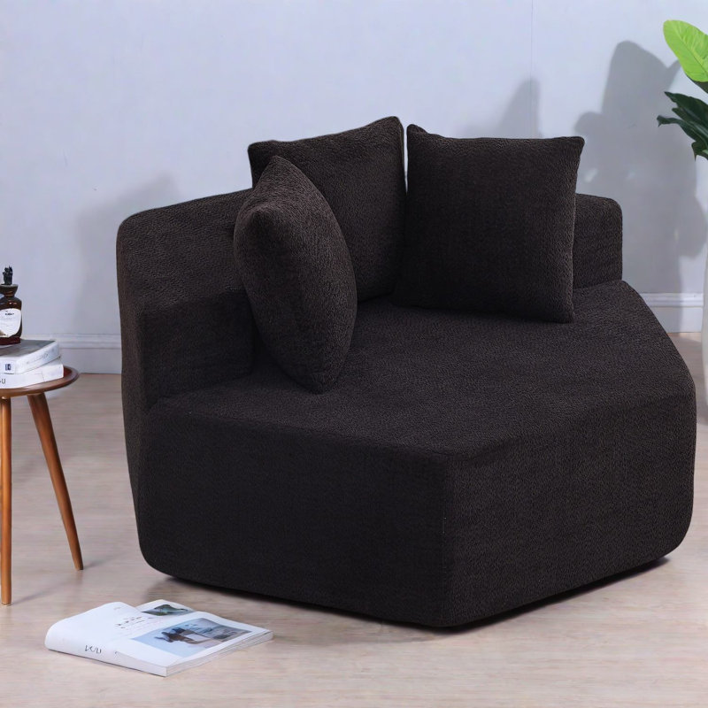 Chaises d'appoint modernes, salon modulaire en chenille de 54 pouces pour le salon