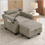 Single Sofa Recliner with Manual Adjustable Backrest, USB Charging, Phone Stand, and Hidden Storage Ottoman-782667453