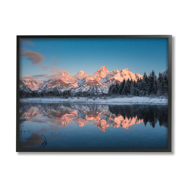 Bb-216-Winter Winter Reflection encadré sur bois par Jared Kreiss, Giclée encadrée noir minuit, H 24 po x l 30 po x P 1,5 po