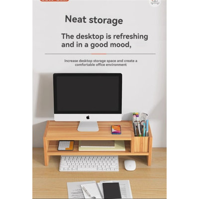 Support pour écran d'ordinateur de bureau avec deux porte-stylos
