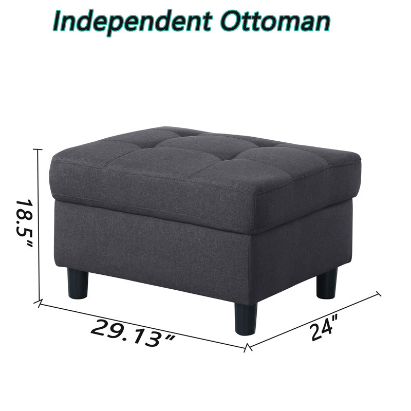 78.2"wide Upholstery Sofa With Square Arms, Dark Gray