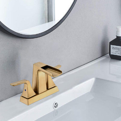 Centerset 2-handle Bathroom Faucet with Drain Assembly