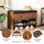 Banc de rangement rembourré pour 4 paires de chaussures-116304488