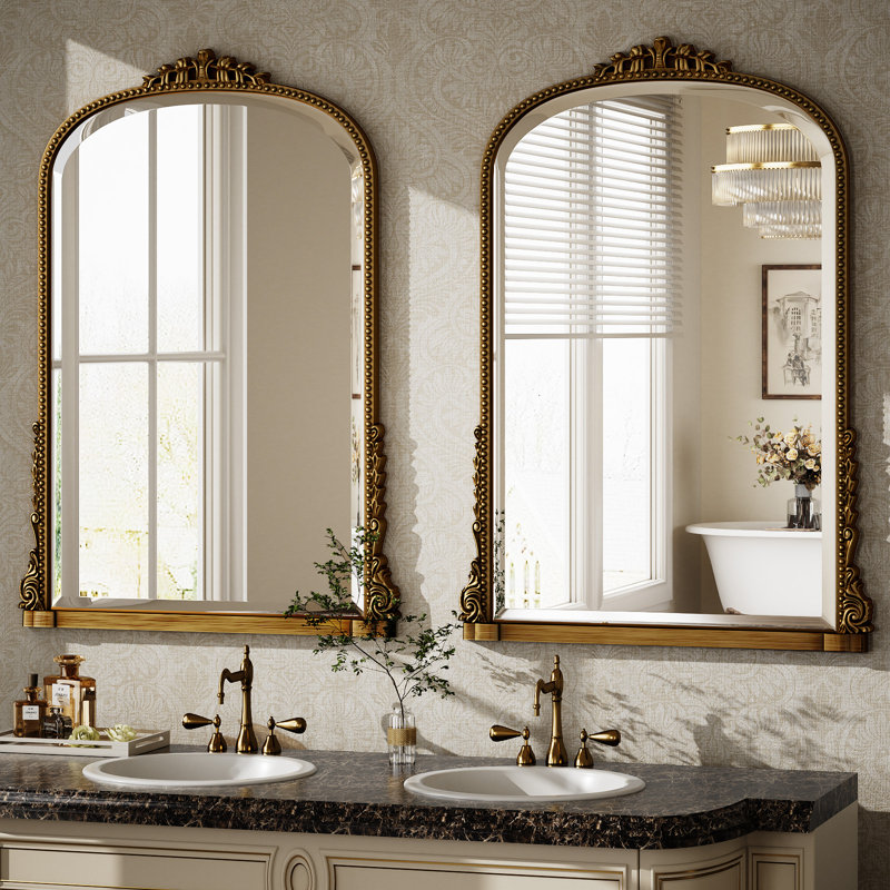 Miroir mural Baroque, Doré, 32 po x 24 po