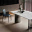 Blanc / pierre rectangulaire argentée + table de salle à manger papillon en acier inoxydable-107787644