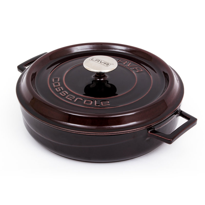 Cocotte en fonte émaillée LAVA 4 pte, pré-assaisonnée, 4 pte