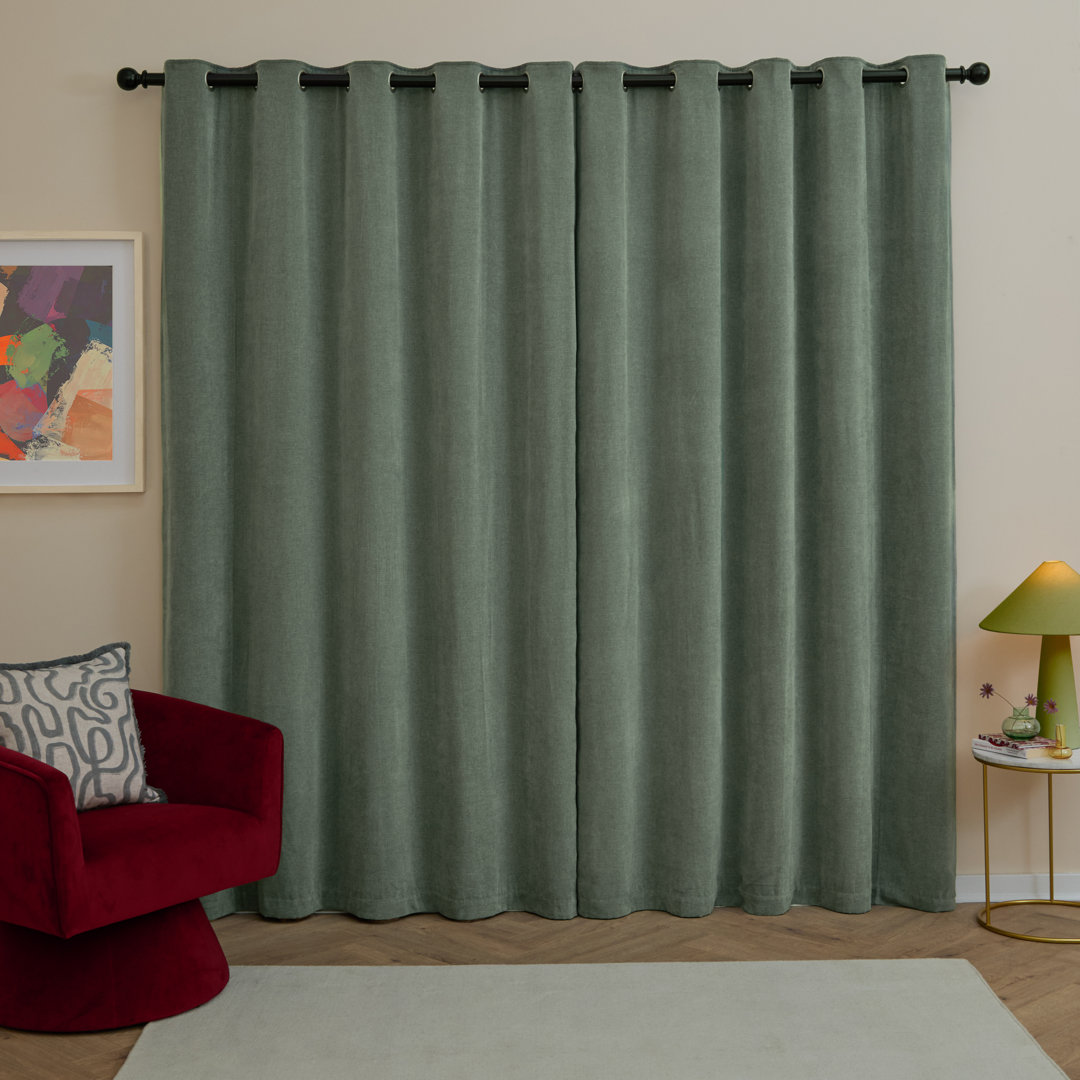 Soft Chenille Blackout Curtain Panel Pair
