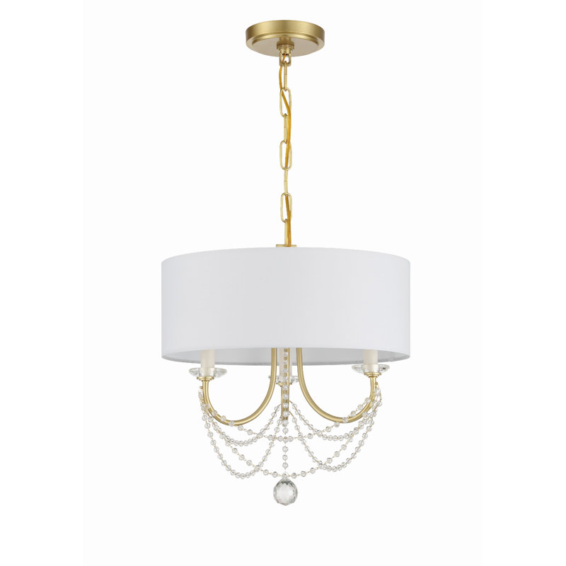 Lustre tambour 3 lumières Paradiso, Bronze/Doré