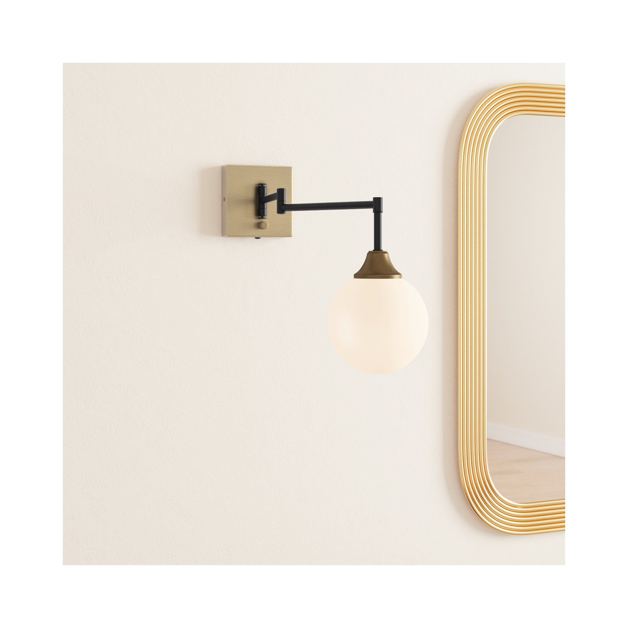 Hallas 1-Light Dimmable Swing Arm Sconce