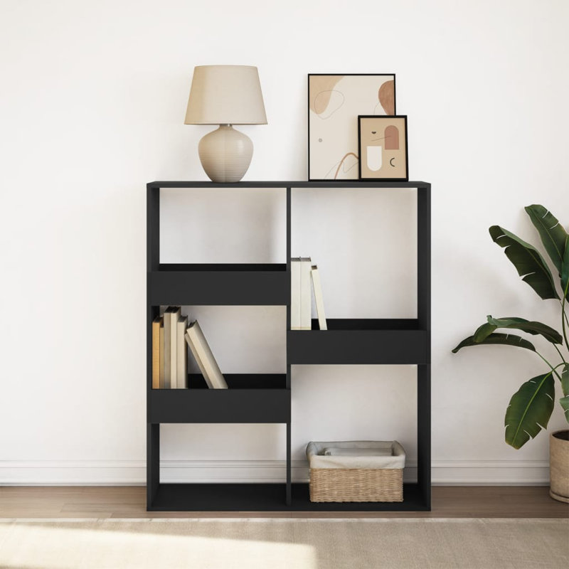 Amiliah 100cm W Bookcase, Black, 175cm H x 100cm W x 33cm D