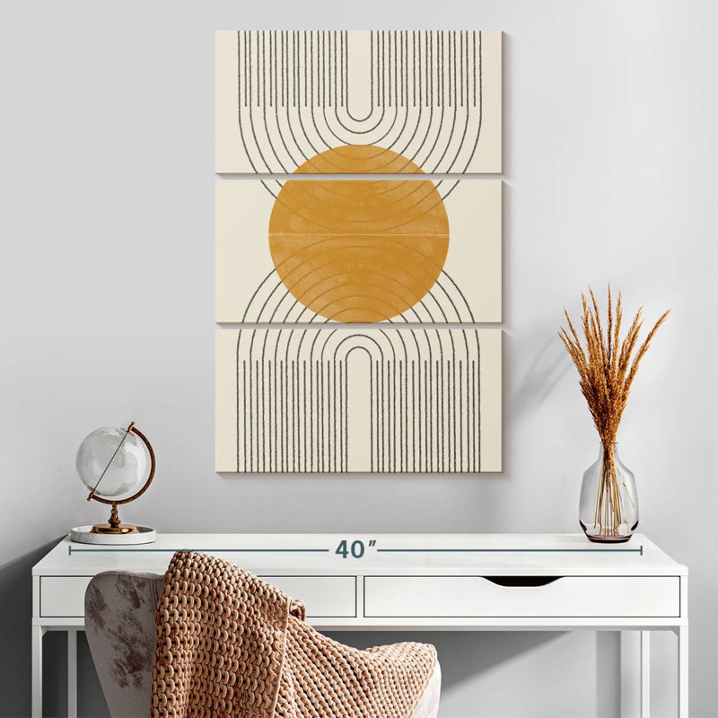 Avery Minimal Line Arch Gold Sun, H 32 po x l 20 po