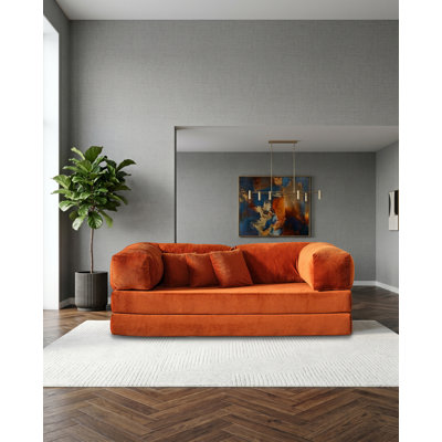 Canapé modulaire en velours Terracotta