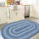Tapis bleu réversible en jute tressé Damell