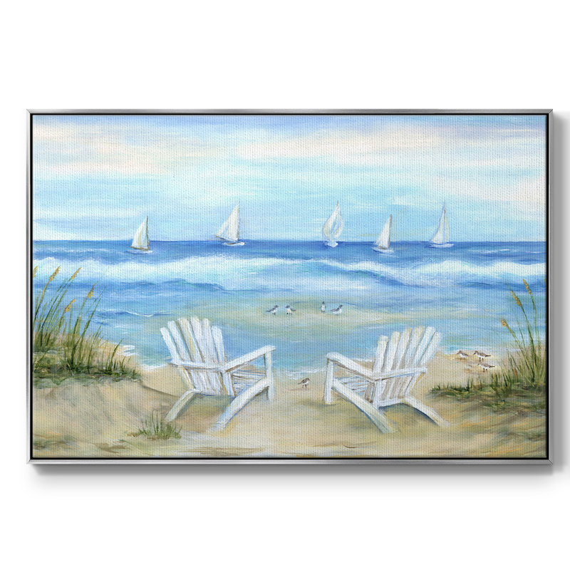 «Seaside Escape», toile tendue avec châssis encadré, H 27 po x l 41 po x P 2 po, Argent