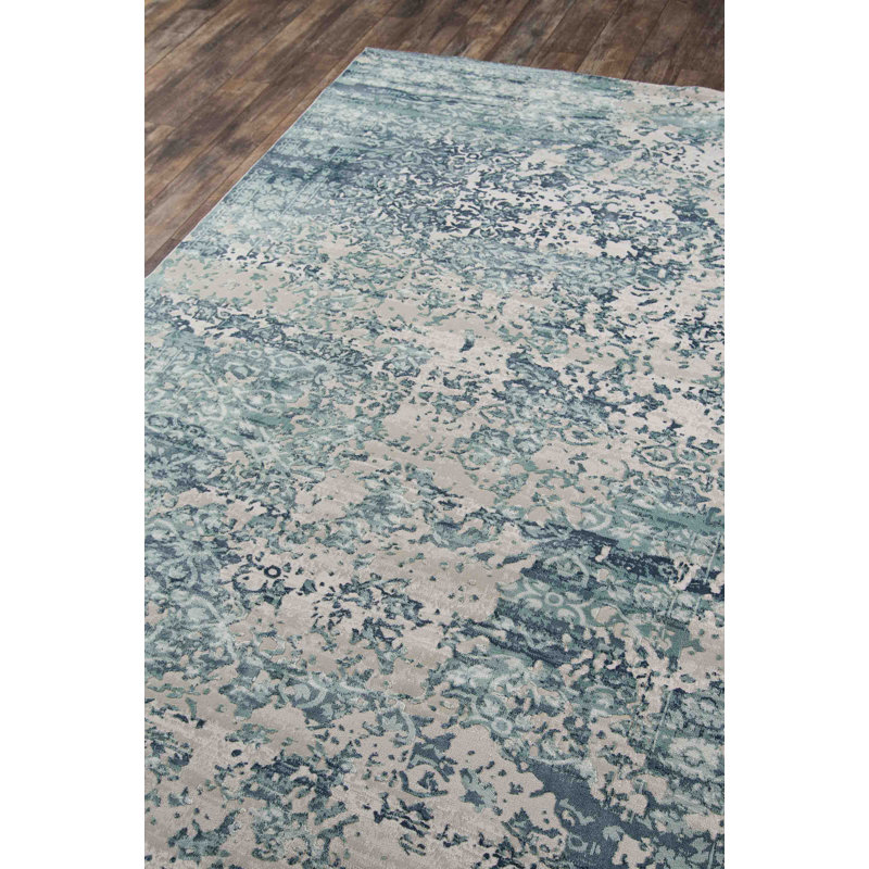 Tapis bleu Delphine, Rectangle 5 pi 1 po x 7 pi 7 po