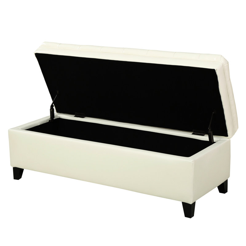 Pu Leather Storage Seat , 48.98 In. X 20.59 17.75 In., 32.61 Lb - , Fitted 50" 20.5" 17.75",, Ivory