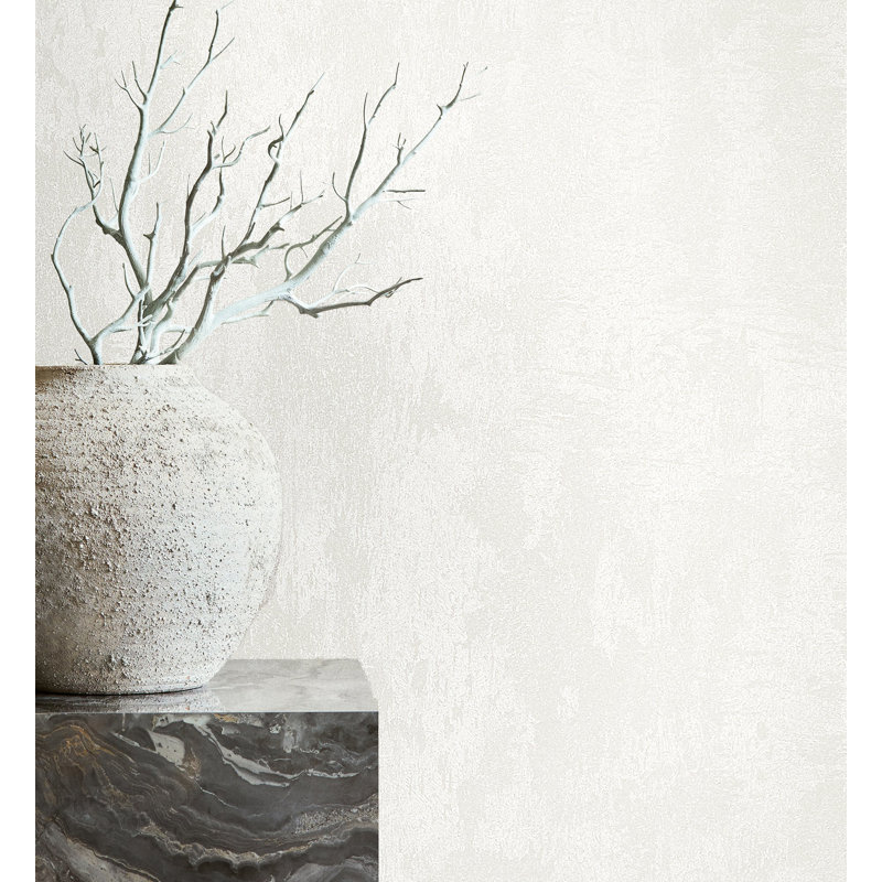 Textures Collection Structure Effect Sheen Finish Wallpaper Roll, White