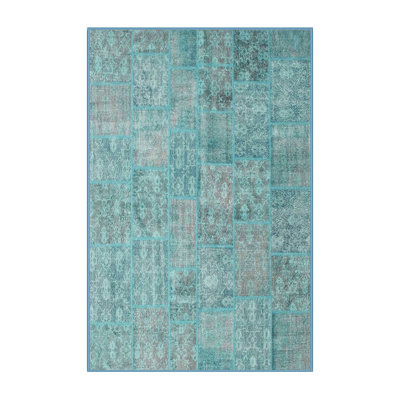 Tapis bleu Patchwork