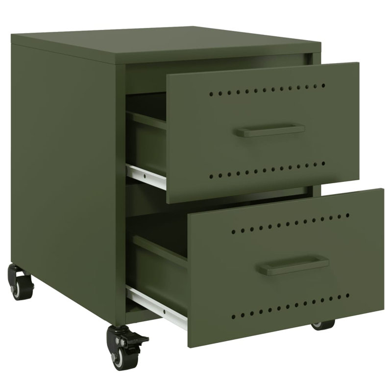 Anadalay 36cm W Steel Bedside Table, Olive Green