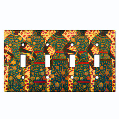 Copper Rust Patina Teal Print 4 - Gang Toggle Light Switch Standard Wall Plate
