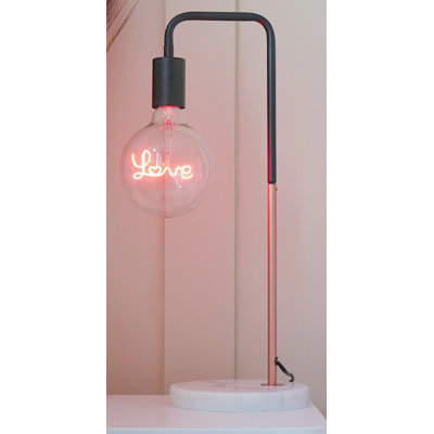 Stokesdale 51Cm Black/Copper Desk Lamp Set with Outlet