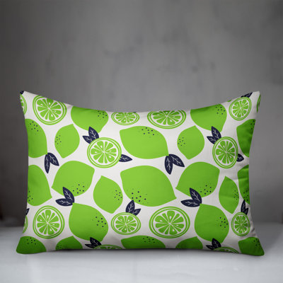  Lime Print Indoor/Outdoor Lumbar Pillow