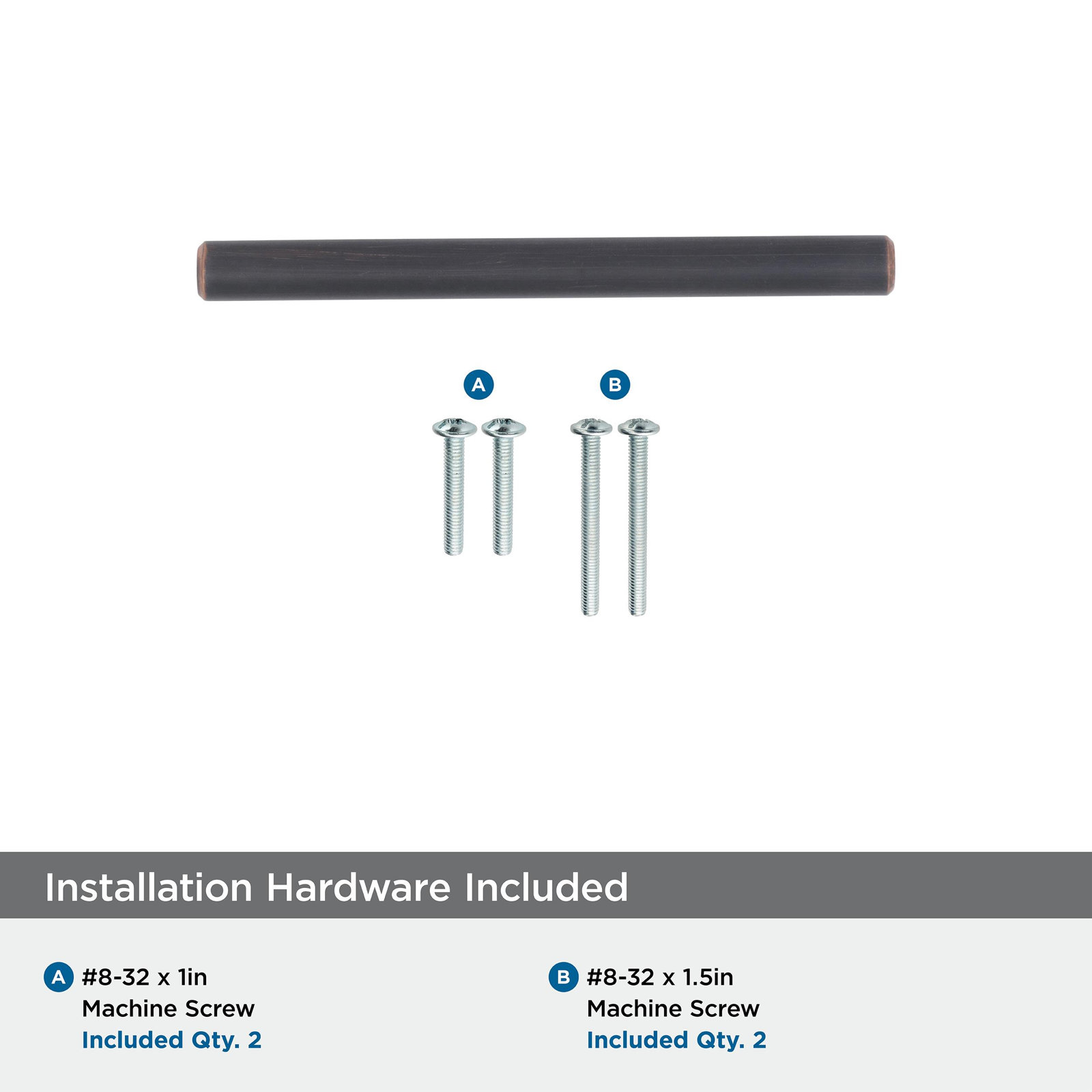Bar Pulls Center to Center Bar Pull, Oil Rubbed Bronze, 3", 1