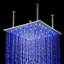 Douche BathSelect de 20 po en acier inoxydable multicolore à DEL alimentée par l'eau. Disponible en finitions chrome, nickel satiné, cuivre métallisé et or métallisé.