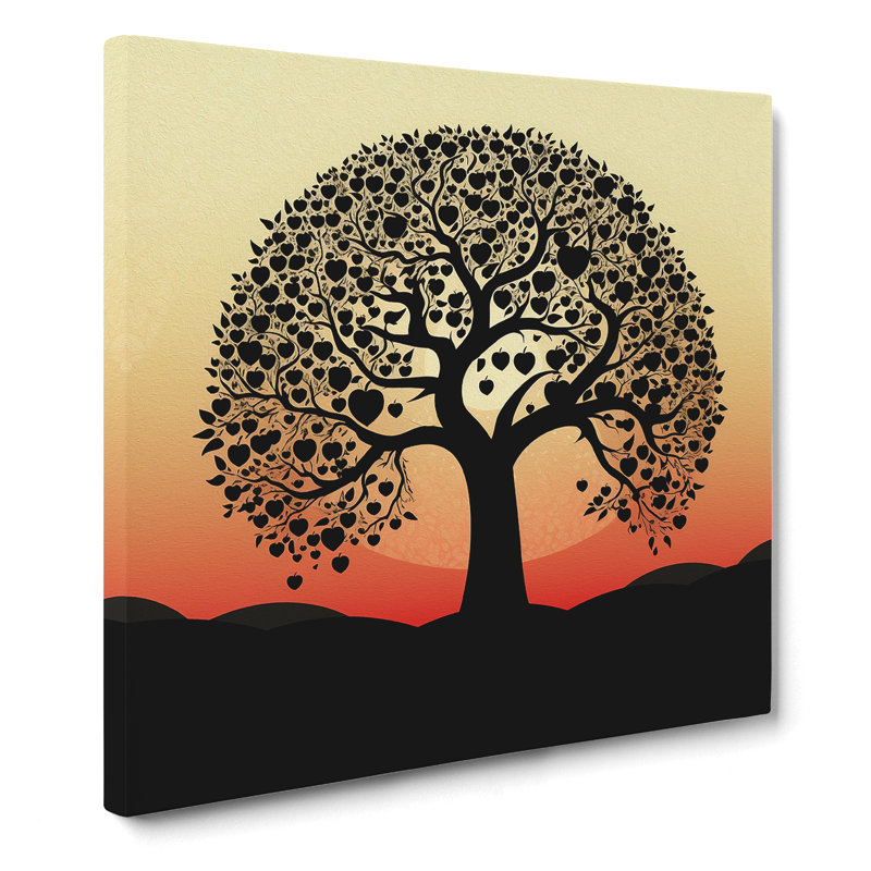 Apple Tree Silhouette - No Frame Print, 35cm H x 35cm W x 3cm D