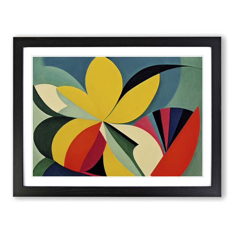 Abstract Daffodil Flowers Vol.1 - Framed Print, Black, 46cm H x 64cm W x 2cm D