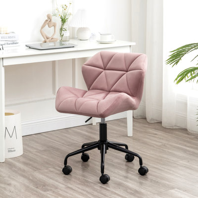 Mauve Diamond Tufted Adjustable Swivel Office Chair