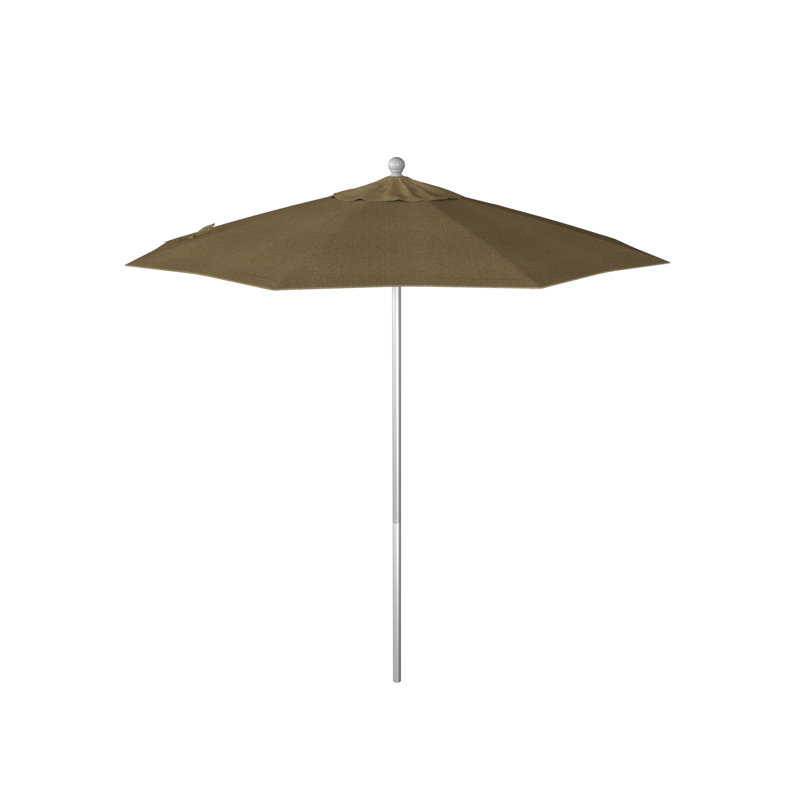 Parasol de marché 90 po Sunbrella, Argent anodisé, Sunbrella® ‑ lin sésame