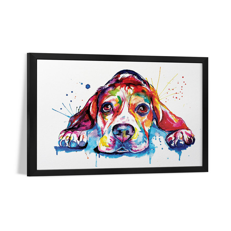 Affiche encadrée Beagle, H 16 po x l 24 po