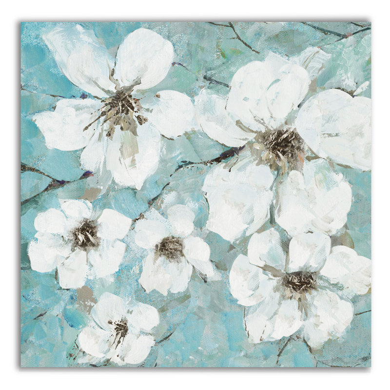 « wild dogwood », peinture sur toile tendue, H 10 po x l 10 po x P 1,5 po
