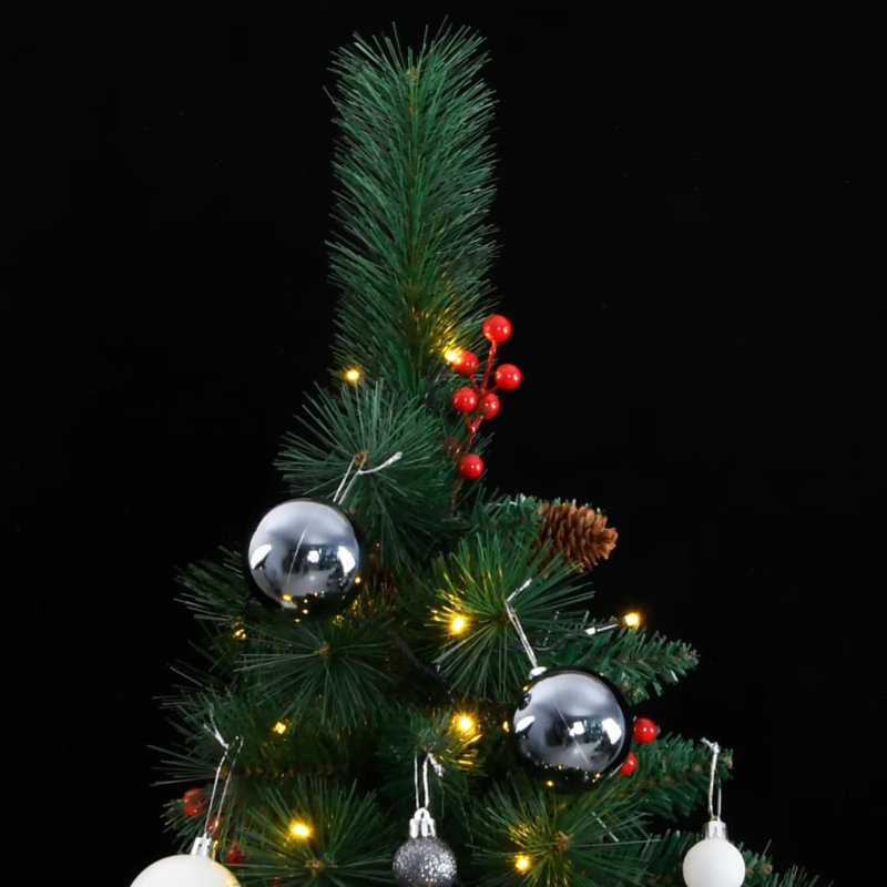 Arbre de Noël artificiel éclairé - support inclus, 82.7"