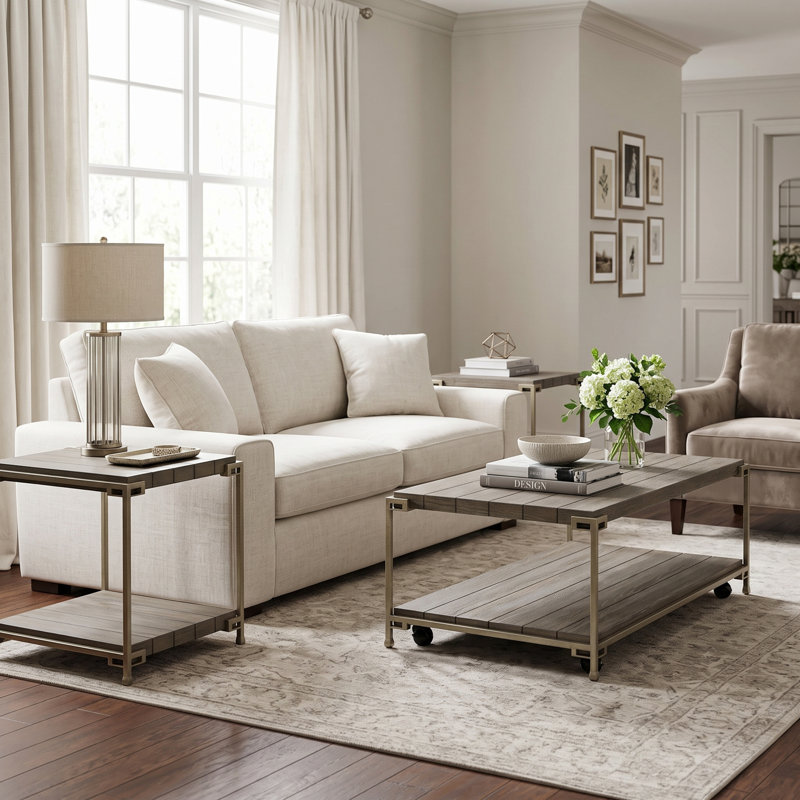 Marizza Solid Wood Top Living Room Table Set