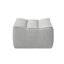 Canapé classique sur pied modulaire à 1 place avec repose-pieds gaufré gris clair