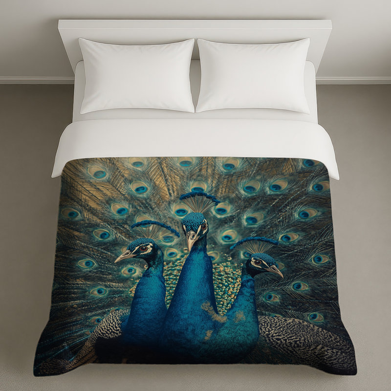 Housses de couette Three Blue Peacocks, Twin