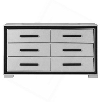 Commode 6 tiroirs avec poignées barres monochromes