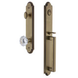 Arc Handleset with Single Cylinder Deadbolt and Fontainebleau Door Knob and Rosette