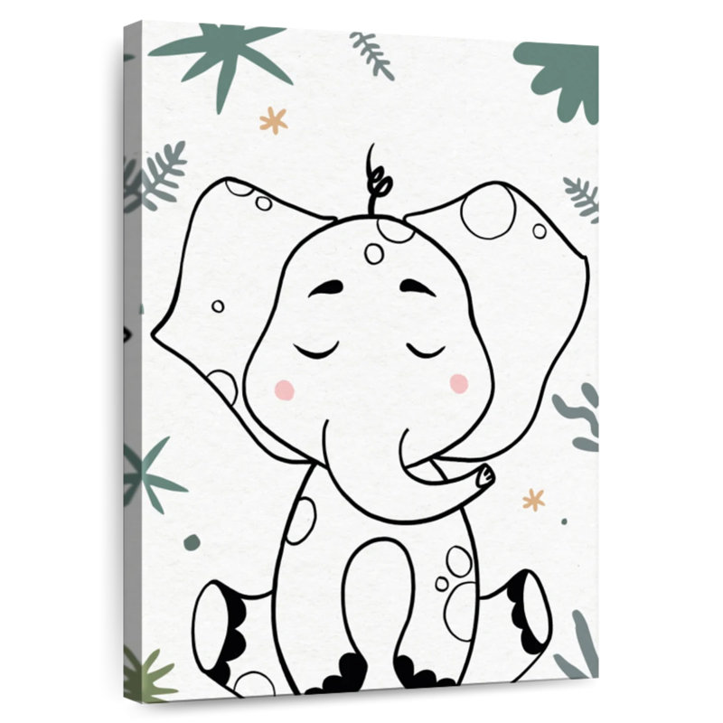 Ashelle Nursery Baby Elephant, 51" H x 34" W