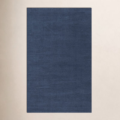 Crowe Dark Blue Hand-Woven Wool Rug