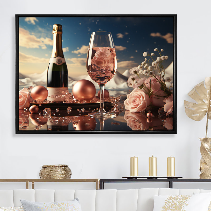 Bulles de rêves III sur toile, H 24 po x l 32 po x P 1 po, Cadre flottant noir
